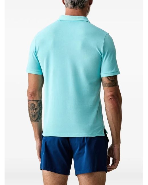 Guess Blue Logo-Patch Polo Shirt for men