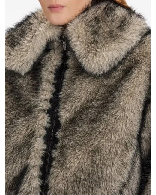 High Brown Brogue Faux-Fur Cropped Jacket