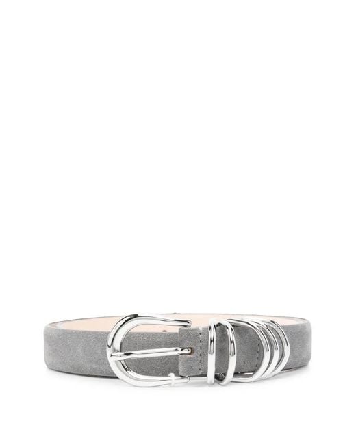DEHANCHE White Hollyhock Suede Belt