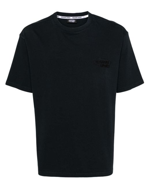 Missoni Black Logo-embroidered Cotton T-shirt for men