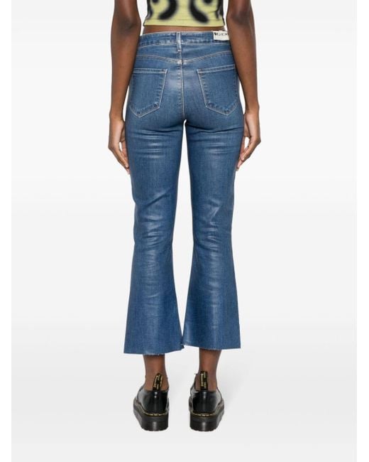 L'Agence Blue Kendra Flared Cropped Jeans