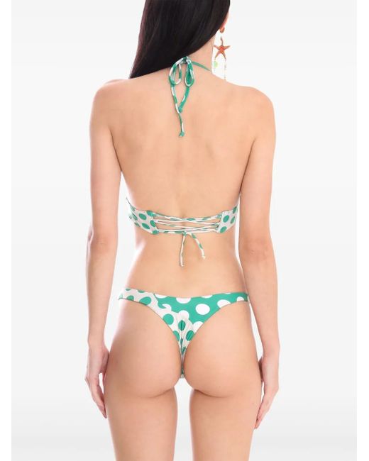 Amir Slama Blue Bikini mit Polka Dots