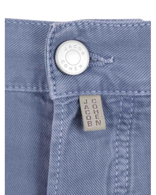 Jacob Cohen Blue Logo-Patch Jeans for men