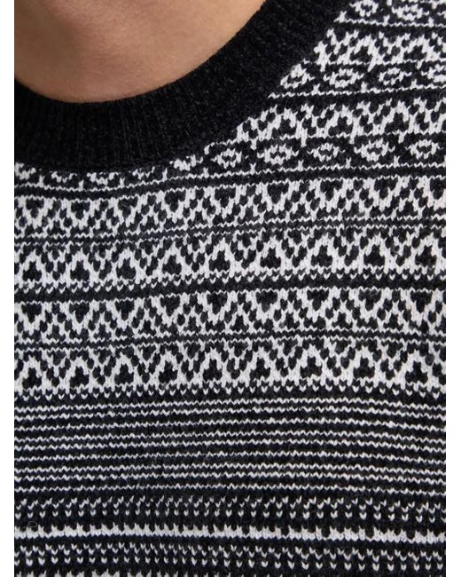 ARMANI EXCHANGE Gray Patterned Crew-Neck Sweater for men