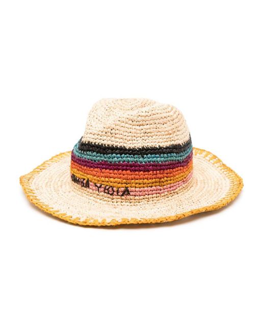 Bimba Y Lola Natural Logo-embroidered Raffia Sun Hat