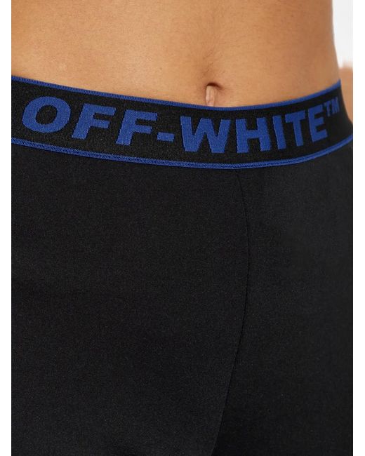 Off-White c/o Virgil Abloh Black Logo-Waistband Flared-Leg Trousers