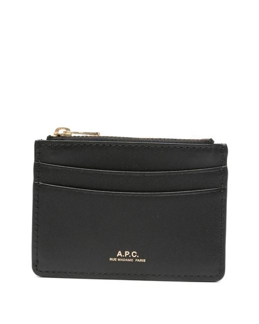 A.P.C. Black Portefeuille À Fermeture Zippée for men