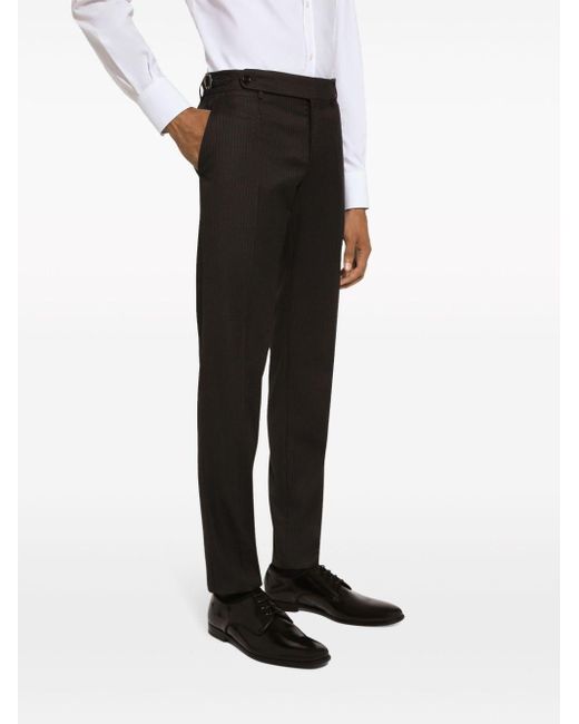 Pantalones de vestir a rayas diplomáticas Dolce & Gabbana de hombre de color Black