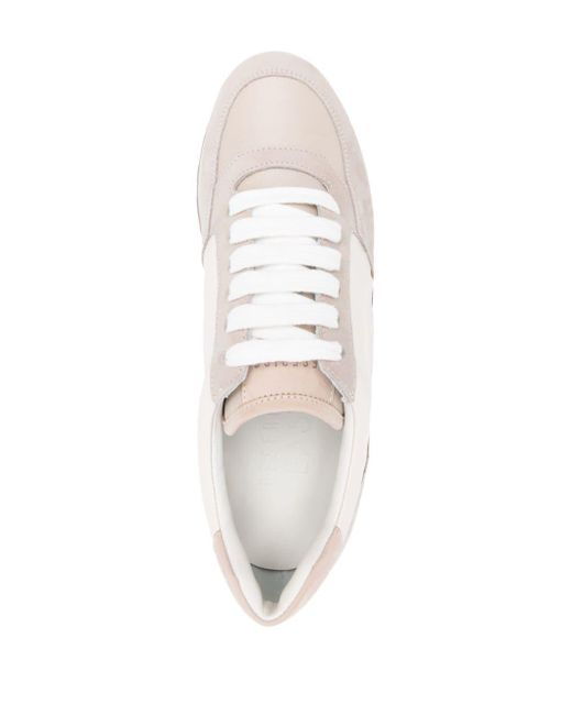 Peserico White Embossed-logo Leather Sneakers