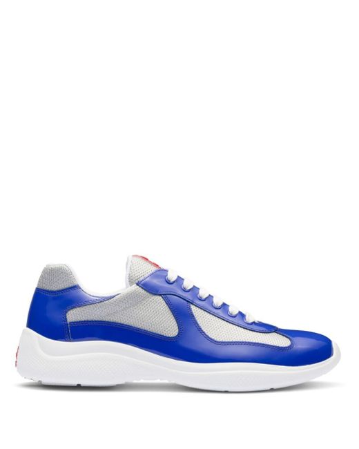 Prada Blue America's Cup Leather Sneakers for men
