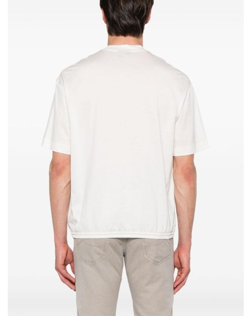 T-shirt à logo brodé Emporio Armani pour homme en coloris White