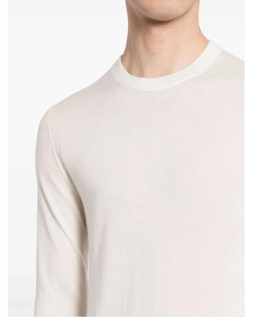 メンズ N.Peal Cashmere Covent Fg カシミアシルク プルオーバー White