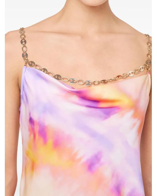 Rabanne Pink Robe Longue Imprimée