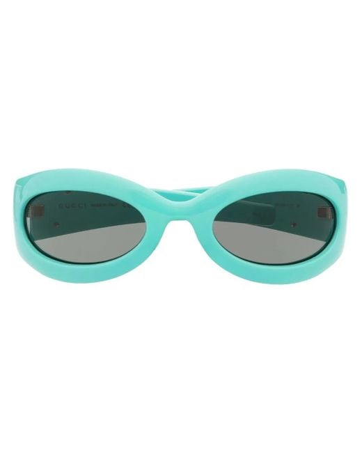 Gucci Green Blondie Geometric-Frame Sunglasses