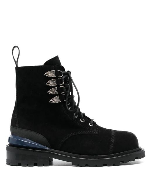 Toga Virilis Black Suede Lace-Up Boots for men