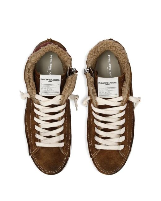 Philippe Model Brown Lace-Up High-Top Sneakers for men