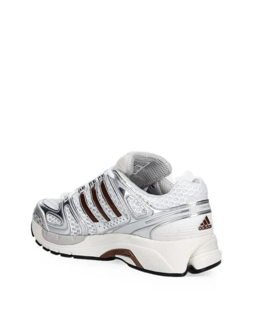 Adidas White Adistar Control 5 Mesh-Panel Sneakers