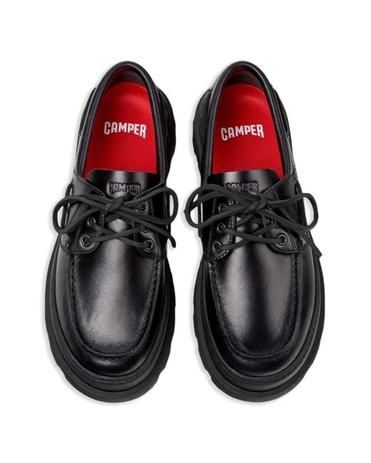 Camper Black Brutus Leather Lace-Up Loafers