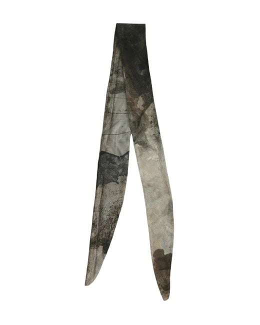 Ziggy Chen Abstract-Print Silk Scarf in Natural für Herren
