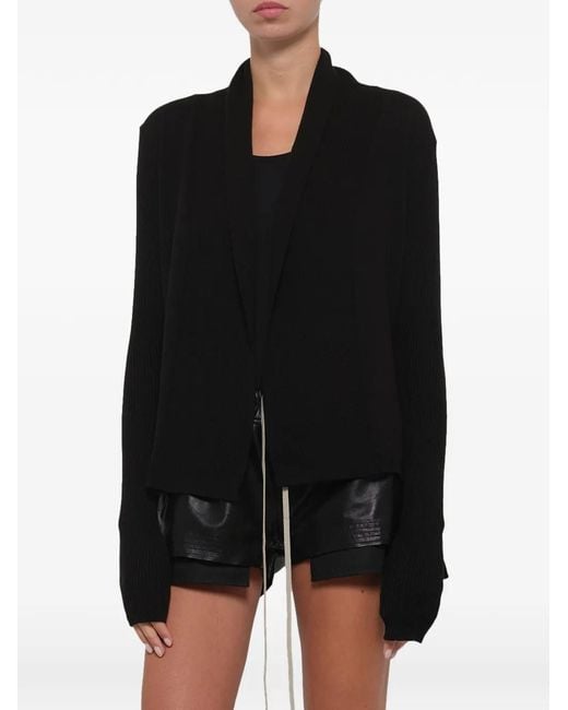 Rick Owens Black Naska Asymmetrical Cardigan