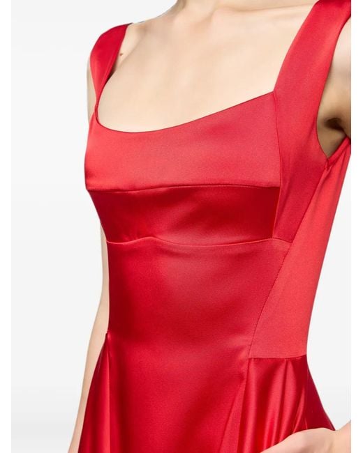 Atu Body Couture Red Bra-Style Satin Maxi Dress