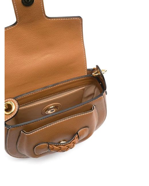 Love Moschino Brown Logo-Appliqué Shoulder Bag