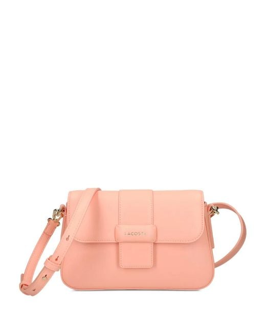 Lacoste Pink Logo-Plaque Crossobody Bag