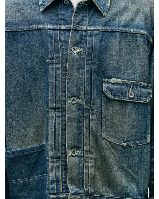 Neighborhood Blue Patchwork Denim Jacket for men