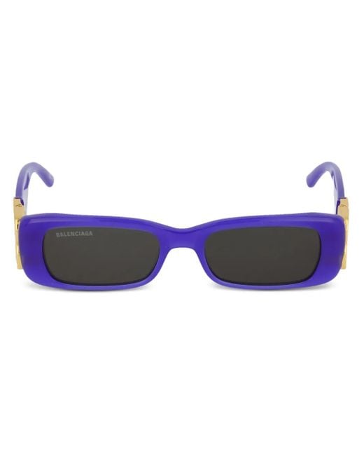 Balenciaga Blue Rectangle-Frame Sunglasses
