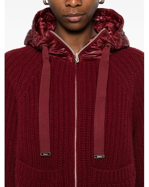 Chaqueta De Canalé Con Capucha Herno de color Red