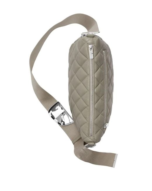 Burberry Gray Shield Diamond-Quilted Shoulder Bag