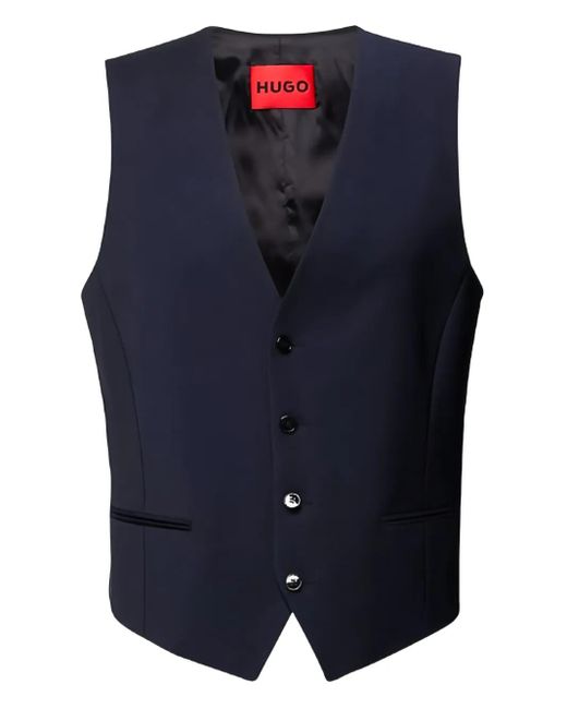 メンズ HUGO ボタン ベスト Blue
