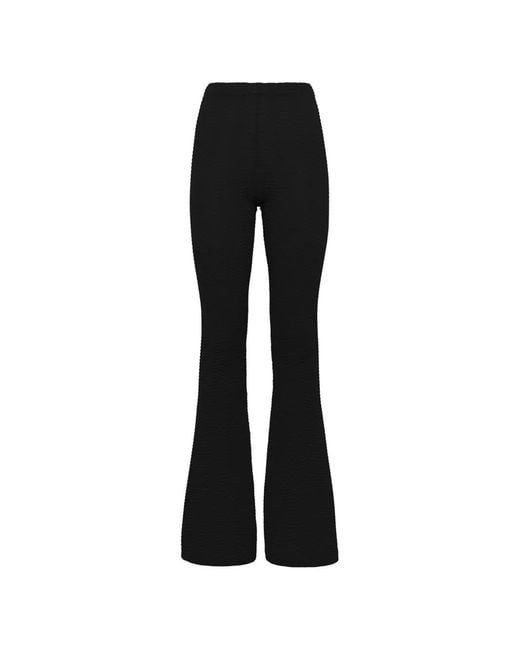 Laneus Black Knitted Flared Trousers
