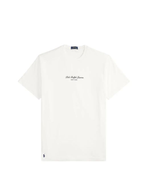 Polo Ralph Lauren White Logo-Print Crew-Neck T-Shirt for men
