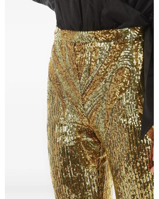 Philipp Plein Green Sequin-Embellished Trousers