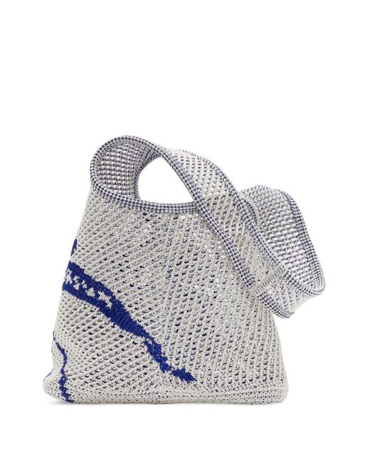 Burberry Blue Crochet Ekd Tote Bag
