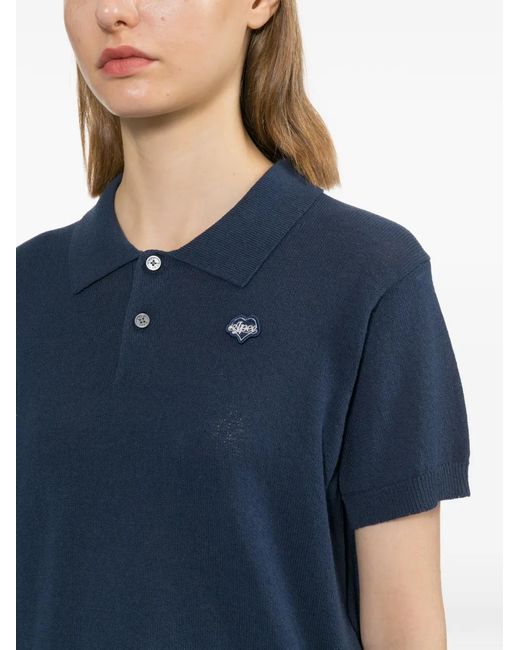 AAPE BY A BATHING AP Blue Logo-Embroidered Polo Shirt