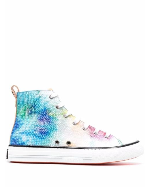 Philipp Plein Blue Megastar Tie-Dye High-Top Sneakers