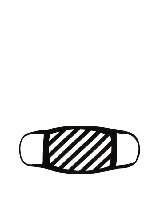 Off-White c/o Virgil Abloh Black Diagonal-Striped Cotton Mask for men
