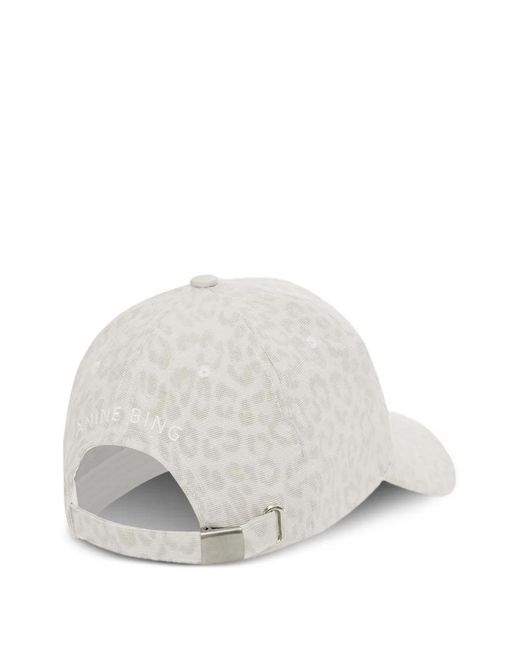 Anine Bing White Jeremy Leopard-Pattern Baseball Cap