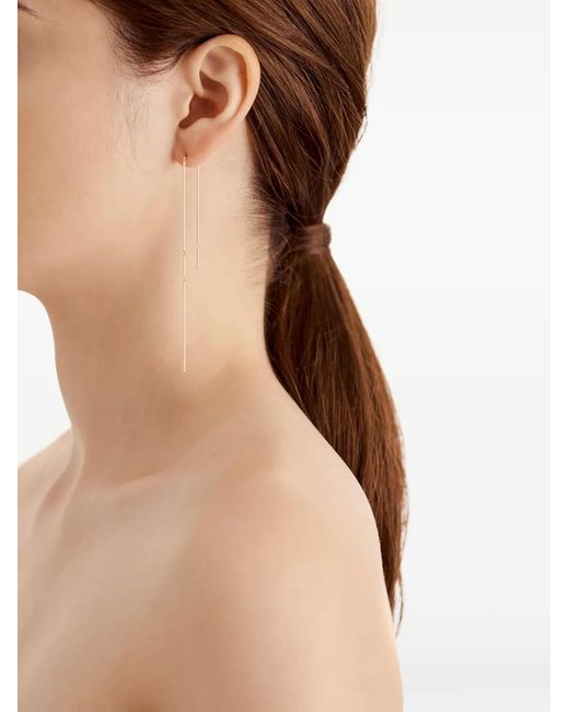 Shihara Brown Boucle D'Oreille Chaîne Construction Lines