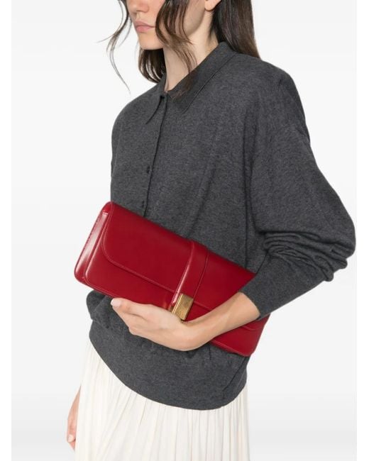Frankie Shop Gray Padded-Shoulder Polo Top