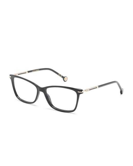 Carolina Herrera Black Rectangle-Frame Glasses