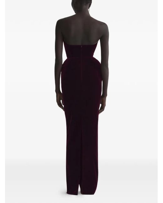 Mugler Purple Velvet Gown Dress