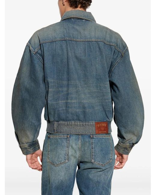 Versace Blue Denim Jacket With 'Vintage' Effect for men