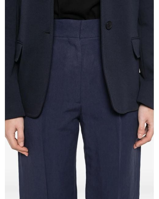 Blazé Milano Blue Savannah Pleated Straight-Leg Trousers