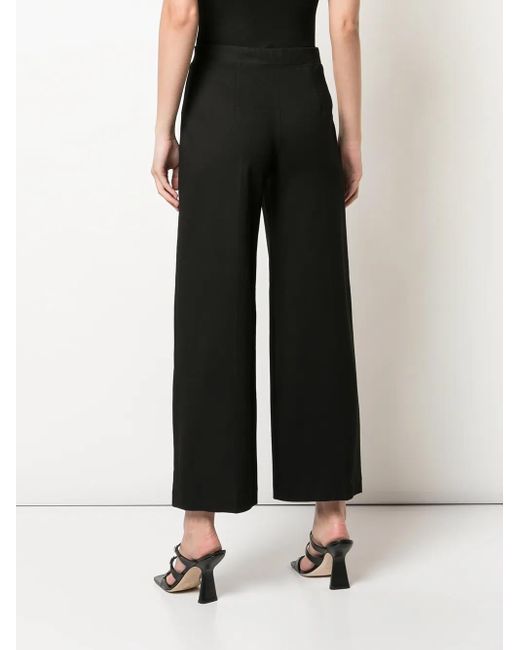 Rosetta Getty Pull-On Cropped Rechte Broek in het Black