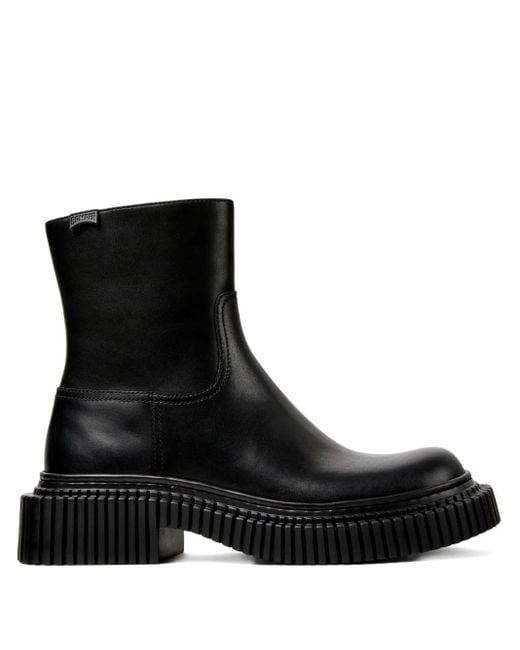Camper Black Zip-Fastening Boots