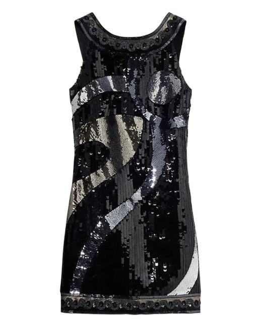 Emilio Pucci Black Sequin-Embellished Sleeveless Mini Dress