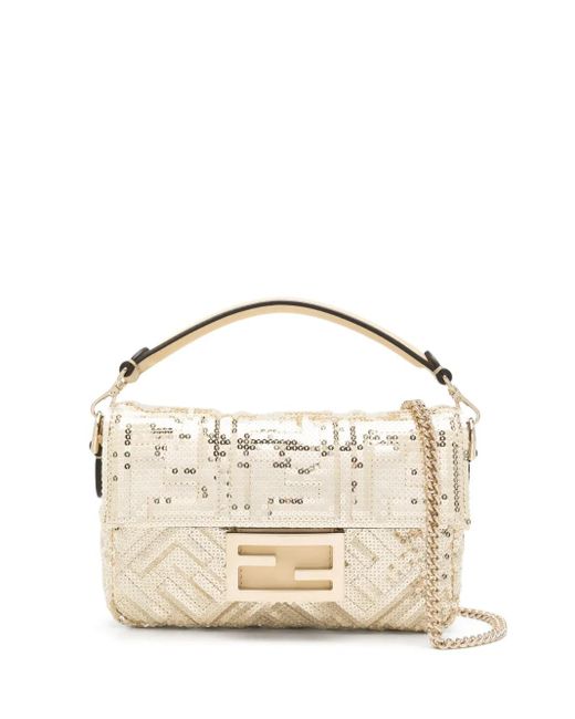 Fendi Metallic Mini Baguette Ricamo Paillet